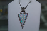Fashionable Triangle White Opal Pendant