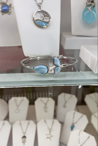 Beloved Whale Tail Bangle Bracelet – Silver and Gold Key West