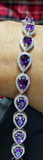Elegant Blue Topaz, Citrine & Purple Amethyst Tennis Bracelets