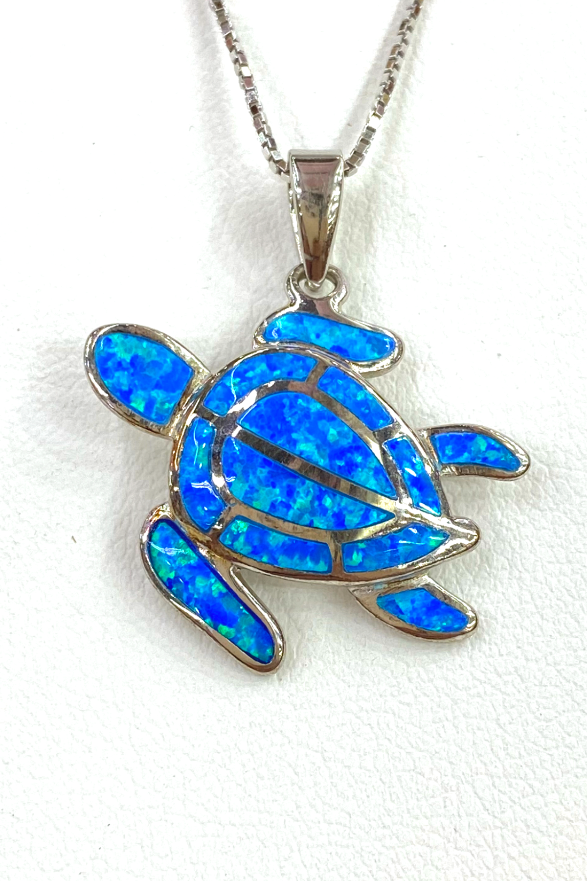 Majestic Blue Opal Sea Turtle Necklace Multiple Sizes
