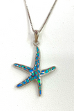 Blue Green Opal Starfish Necklace