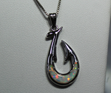 Fish Hook with White Opal Inlay