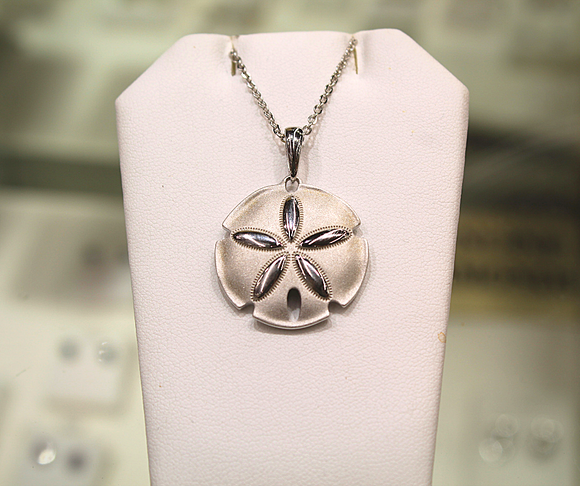 Matte Finished Small Sand Dollar Necklace